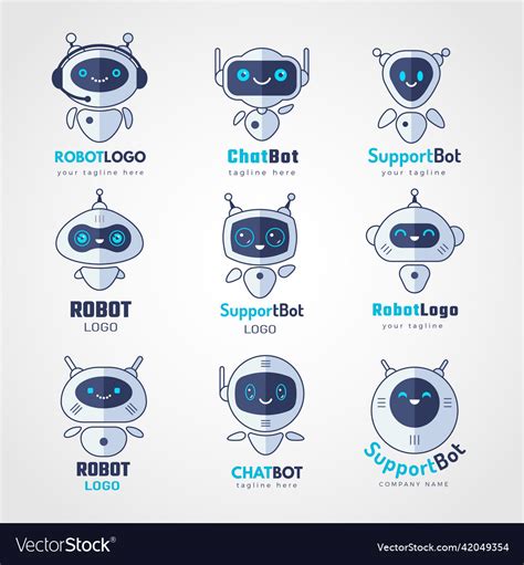 Robot Logo Androids Chatbot Future Electronic Vector Image