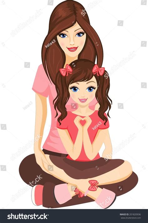 Mother With A Daughter On Her Lap Stock Vector