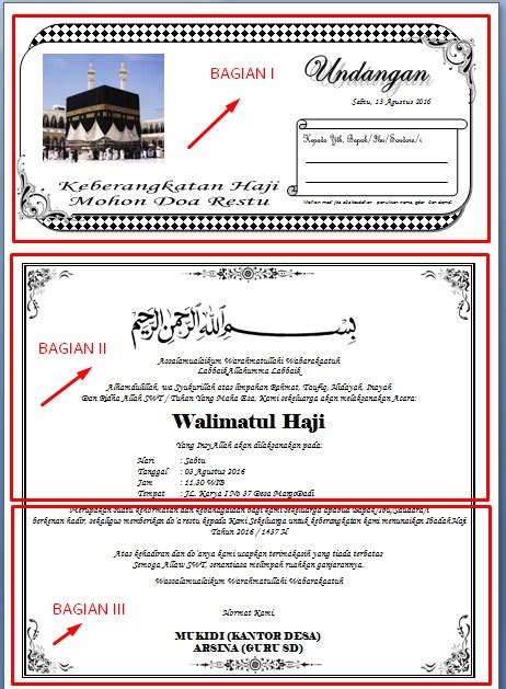 Download Contoh Undangan Berangkat Naik Haji Dengan Microsoft Word
