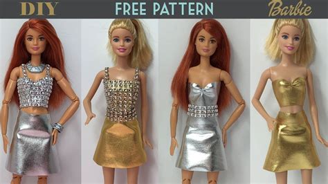 How To Make Barbie Doll Dress Skirt Top Free Pattern YouTube