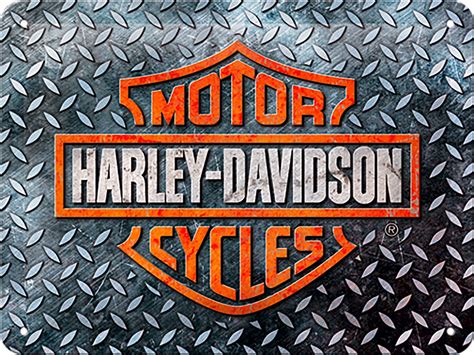 Stop in and smell the leather. Acheter Plaque en métal Harley-Davidson logo Dimension: 20 ...
