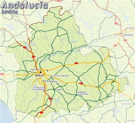 Mapa De Sevilla Provincia Municipios Turístico Carreteras De