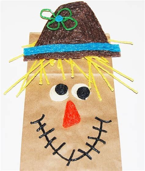 Harvest Themed Paper Bag Scarecrow Crafts For Kids Wikki Stix