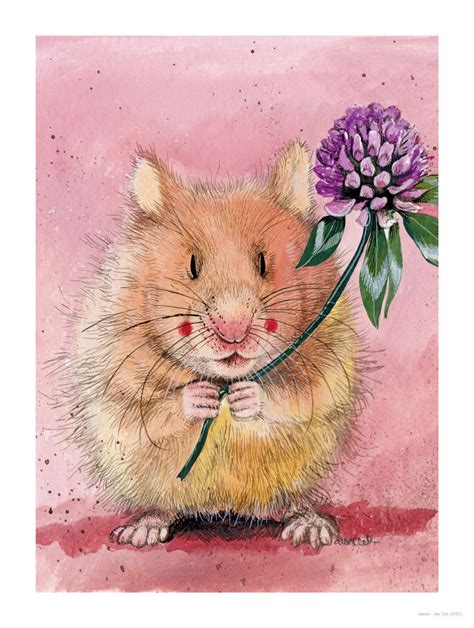 Hamster Watercolour Art Print Alex Clark Etsy