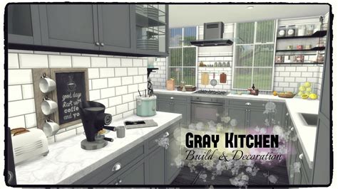 Sims 4 Gray Kitchen Build And Decoration Youtube