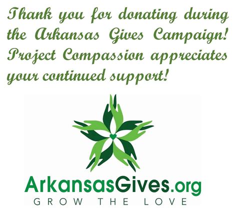Thank You For Giving Arkansas Gives Project Compassion Inc