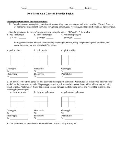 To view it, click the download tab above. Incomplete And Codominance Worksheet Non Mendelian ...