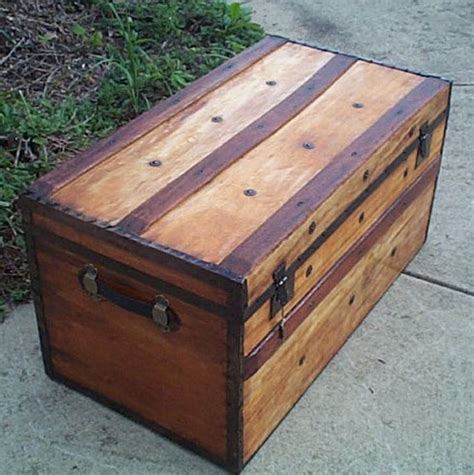 414 Civil War Wood Flat Top Antique Steamer Trunks For Sale And Available