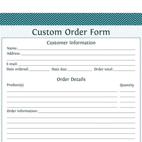 custom order form template organizing pinterest