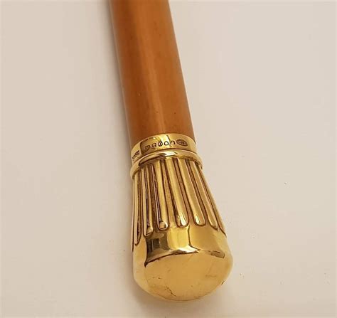 Antique Solid Gold Topped Walking Cane Waxantiques