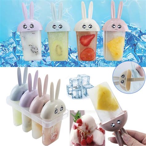Cute Rabbit Style Ice Cream Mold Popsicle Molds Rabbit Shape Ice Cube