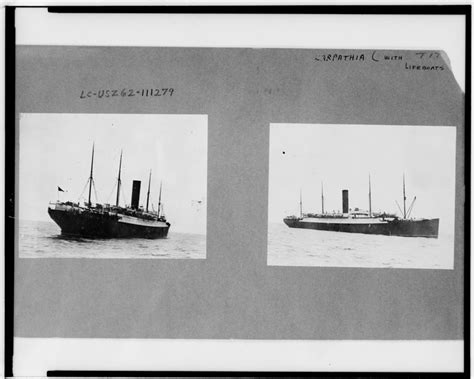 Two Photographs Of The Carpathia Which Rescued Survivors From The