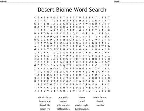 Desert Biome Word Search Wordmint Word Search Printable