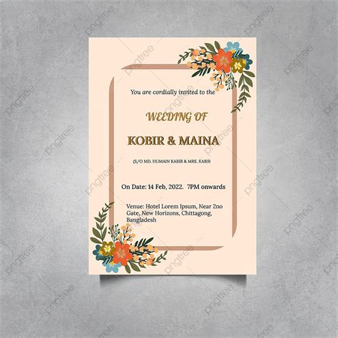 Simple Wedding Invitation Card Template Download On Pngtree