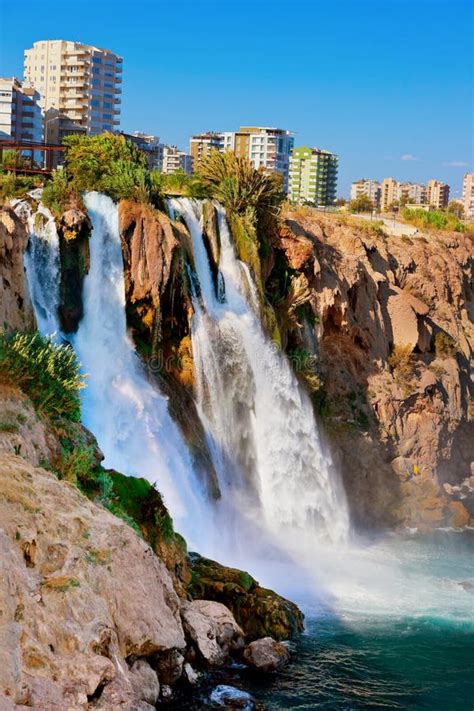 Waterfall Duden At Antalya Turkey Stock Image Image Of Green