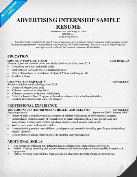 ﻿sample of same individual with content converted to resume and to a cv. Best ideas about Advertising Internship, Internship Resume and Sample Resumes on Pinterest ...
