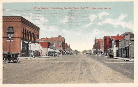 Spencer Iowa Main Street Looking North Antique Postcard J59365 Ebay