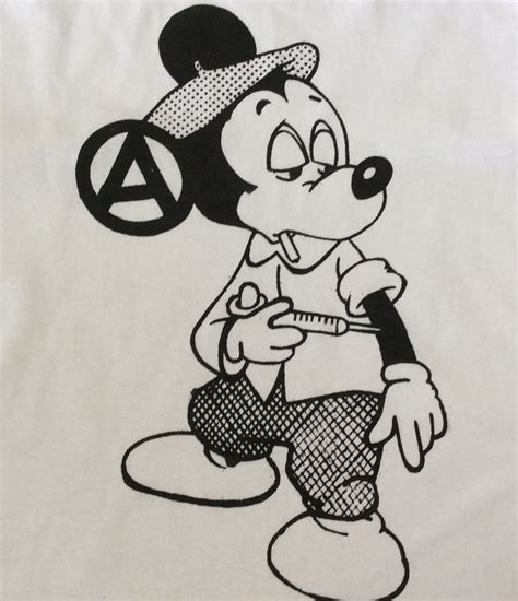 Punk Mickey Mouse Junkie Mature Print Anarchy Adult Tshirt Etsy