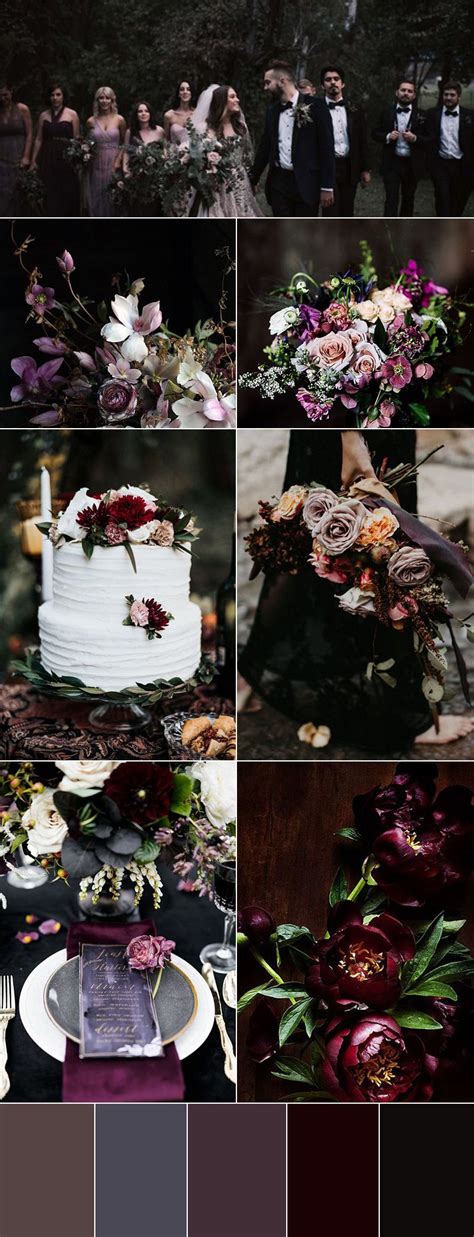 8 Chic Moody Wedding Color Palettes That Celebrate The Season Wedding Theme Colors Dark