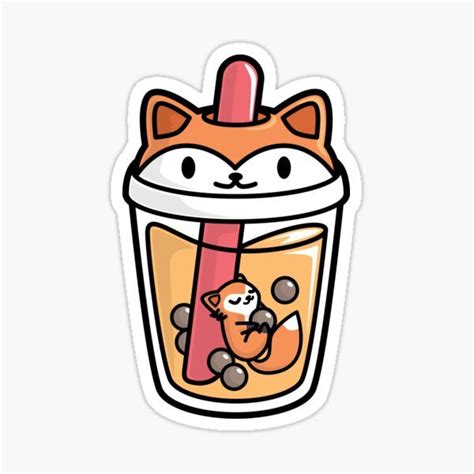 Kawaii Bubble Tea In Space Sticker By Bobateame In 2021 Cute Kawaii