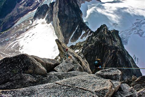 Rapping Off Bugaboo Spire After Climbing The Kain Route Inspired By U