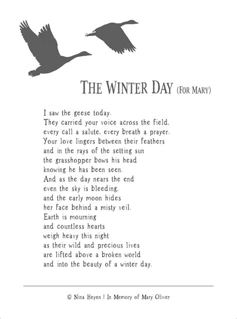 Mary Oliver Christmas Poem The Shoot