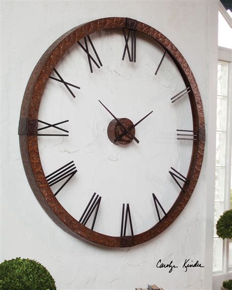 Oversized Round Wall Clock In Copper Mathis Brothers Furniture