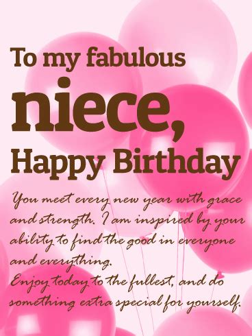 The older you get, the younger you look for your age. To a Fabulous Niece - Happy Birthday Wishes Card ...