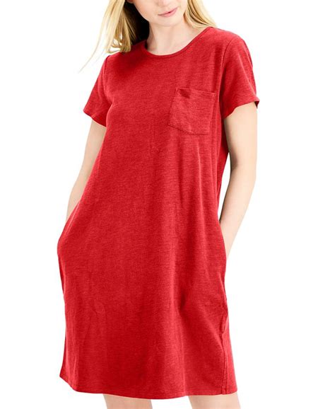 Style And Co Petite Cotton T Shirt Dress Created For Macys Macys