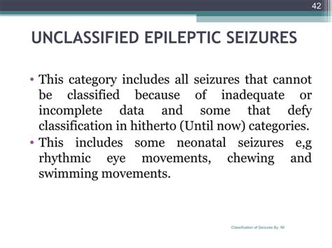 Classification Of Seizures By Ilae