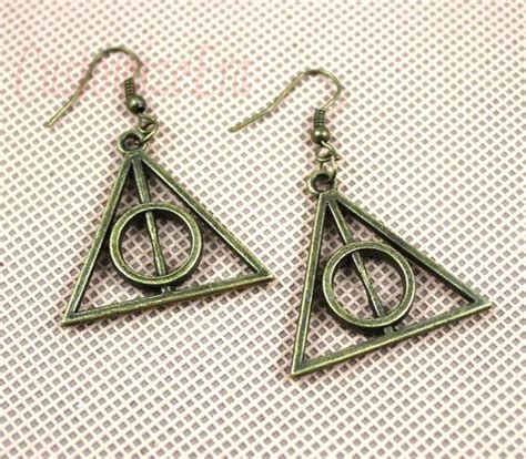 Deathly Hallows Earrings Fandom Jewelry Harry Potter Obsession
