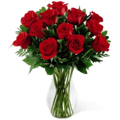 Dozen Red Rose Bouquet With Vase