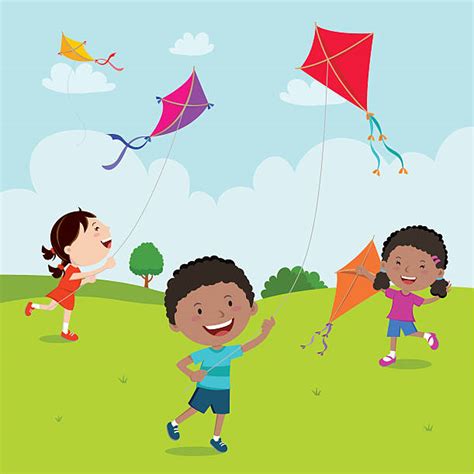 400 Cartoon Of The Boy Flying Kite Stock Illustrations Royalty Free