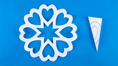 Paper Snowflakes Heart Cutting Easy How To Make A Snowflake Out Of