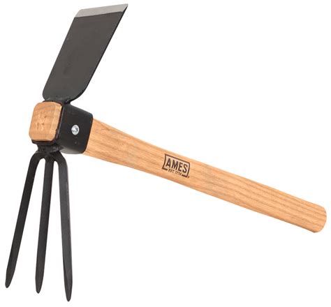 The rubber ergonomic handle makes for more comfortable work. Hoe/Cultivator Combo with Wood Handle | Ames