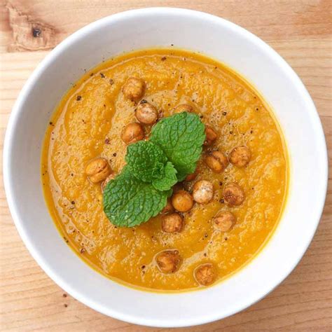 Pumpkin Soup Recipe With Nz Kumara And Crunchy Roasted Chickpeas Food