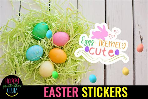 Easter Stickers Pack 3 Printable Easter Stickers Easter So Fontsy
