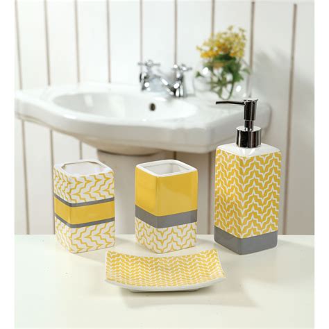 Yellow Bathroom Accessories Sets Bathmro
