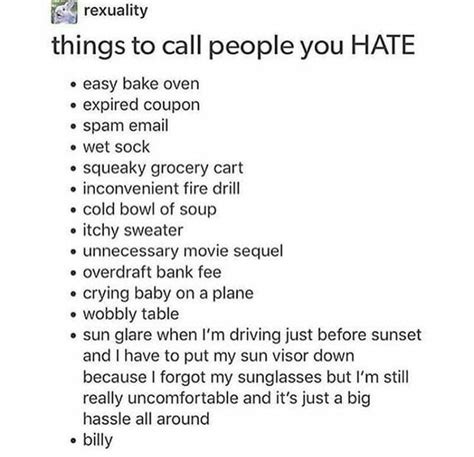 Things To Call People You Hate Rtumblr