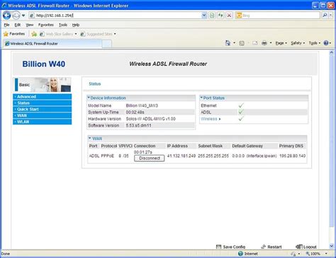 Billion W40 Router Guide Mweb Help View Guide