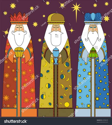 Christmas Three Kings Three Wise Men Stock Vector 64599670