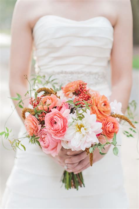A bride's wedding bouquet is the most important wedding accessory. Pink & Peach Backyard Charleston Wedding | Ranunculus ...