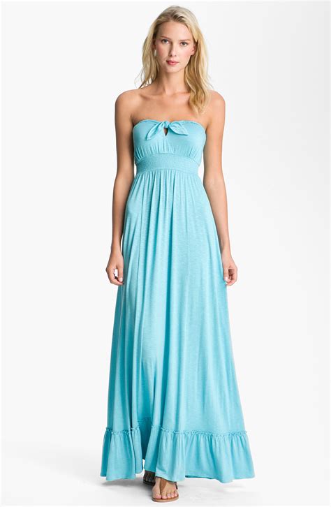 Bellatrix Strapless Maxi Dress In Blue Pool Blue Lyst