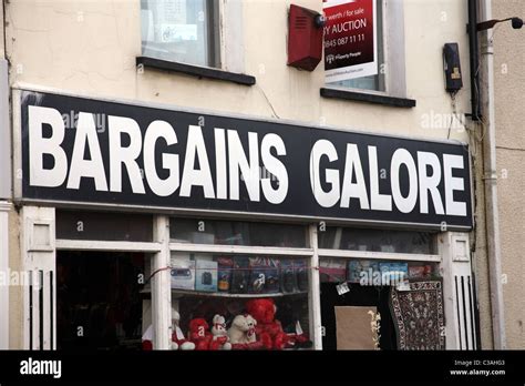 Bargains galore shop in bangor high street hi-res stock photography and