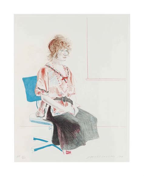 David Hockney B 1937 Celia Seated On An Office Chair Christies