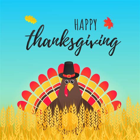 Happy Thanksgiving Day Flat Style Design Poster Vector Illustration