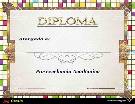 Plantilla Para Diploma De Reconocimiento A La Excelencia Lista Para Imprimir Photo Frames