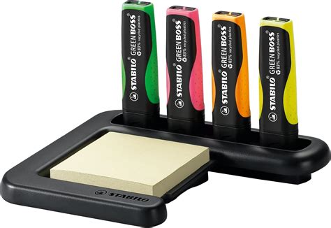 Stabilo Highlighter Green Boss Deskset Of 4 Assorted Colours Amazon
