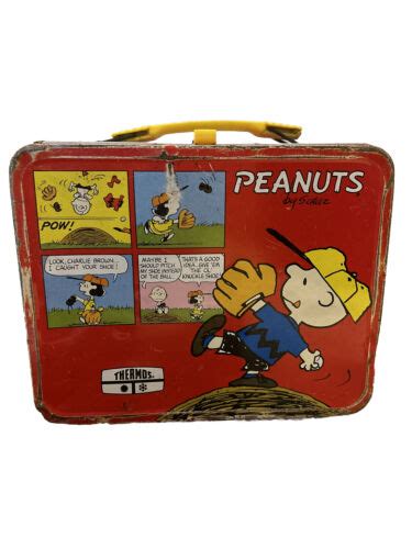 Vintage Peanuts Charlie Brown Snoopy Lunchbox 1965 Red