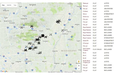 Interactive Map Of Mineral Resources In Arkansas American Geosciences